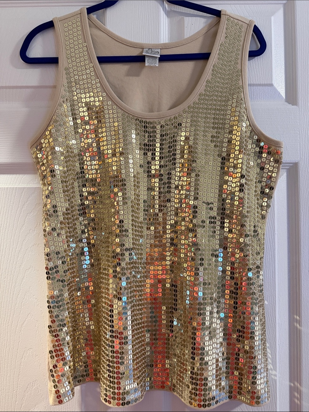 NEW w/o tags Fashion Bug Gold Sequin Tank Top plus size 18/20w